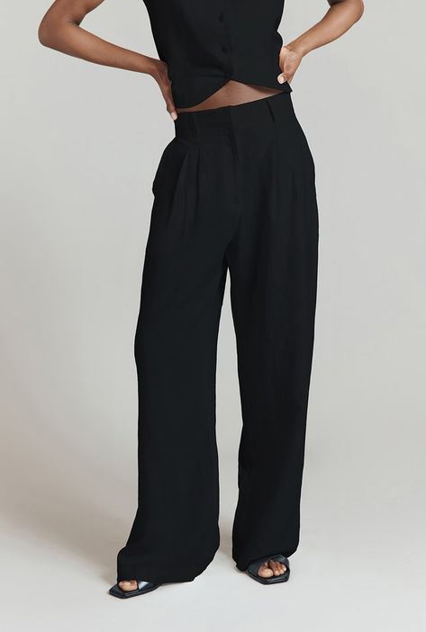 Rosie Black Linen Wide Leg Trouser | Ghost London Skirts And Tops, Black Linen Trousers, Trousers Wide Leg, Pear Body, Work Fits, Pear Body Shape, Boho Dresses, White Company, The White Company