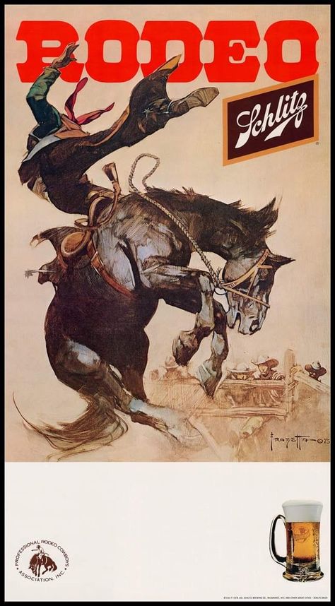 Bronco Horse, Rodeo Poster, Bucking Bronco, Japanese Art Prints, Frank Frazetta, Sports Arena, Horse Tattoo, Cowboy Art, Western Art