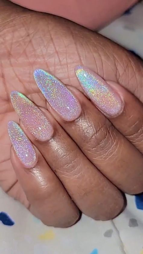 the-nail-cakery-244909 Opal Sparkle Nails, Purple Opal Nails, Holographic Sparkle Nails, Opalescent Nails, Holographic Rhinestone Nails, Opal Rhinestone Nails, Glaze For Cake, Rainbow Cat, Pretty Nail Art