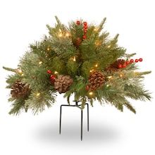 Cedar Plant, Christmas Urns, Holiday Arrangement, White Led Lights, Artificial Christmas Tree, Red Berries, Christmas Sale, Battery Operated, Pine Cones