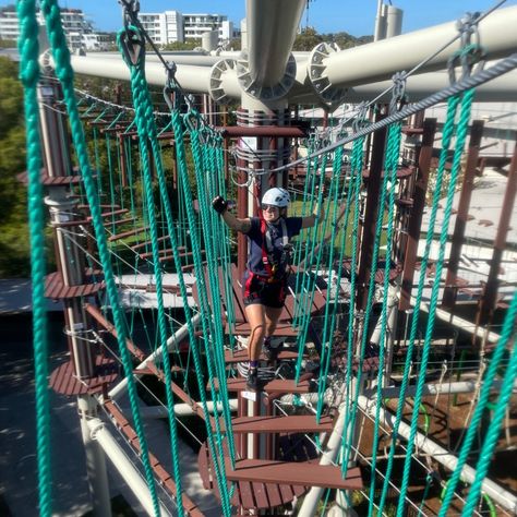 Next Level - High Ropes Course’s Instagram post: “Need tips for tackling our swinging obstacles?🥇 - Hold that core in! - Keep the momentum going, don't stop. - Breathe. . . . #nextlevelpark…” High Ropes Course, Ropes Course, Obstacle Course, Dont Stop, Next Level, Hold On, Instagram Posts