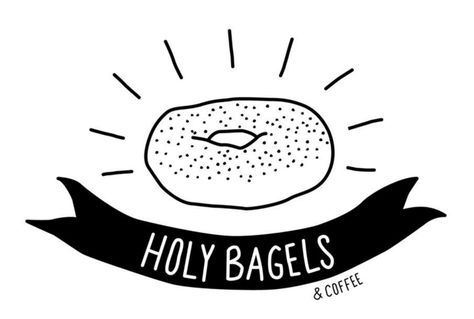 Holy Bagels Bagel Illustration, Bagel Shop, Everything Bagel, Bagels, Fonts Design, Egg, Home Decor Decals, ? Logo