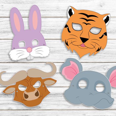 Excited to share the latest addition to my #etsy shop: Wild Animal Masks, forest animal paper mask, Animal Birthday Party,Woodland Forest Animals, Printable Masks, Fox Mask, Bear Mask, Lion Mask https://etsy.me/3uJADGG #birthday #halloween #kidsbirthdayparty #papercraf Animal Face Masks For Kids Diy, Animal Face Mask Craft, Masks Diy Kids, Mask Making Tutorial, Animal Mask Templates, Bear Face Mask, Paper Plate Masks, Printable Animal Masks, Animal Masks For Kids