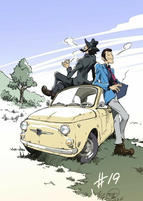 Maurice Leblanc, Sandakan, Lupin The Third, Lupin Iii, Dope Cartoon Art, Studio Ghibli Art, Car Illustration, Ghibli Art, Japanese Animation