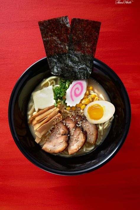 Ramen Reference, Ramen Bowl Aesthetic, Pork Chashu, Aesthetic Ramen, Ramen Miso, Japanese Noodle Dish, Miso Broth, Japanese Food Illustration, Soft Boiled Egg