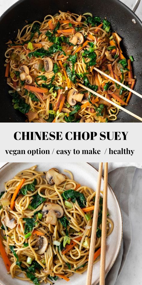 Chinese Noodles With Vegetables, Healthy Chop Suey Recipe, Types Of Noodles Recipe, Vegan Chop Suey Recipe, Chop Suey Vegetables Recipe, Chop Suey Recipe Vegetable, Vegetable Chop Suey Recipe Chinese, Vegan Chop Suey, Best Chop Suey Recipe