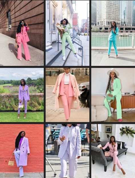 Easter Outfit Women Church, Pant Suit Outfit, Fall Fashion Black Women, Outfit Ideas Church, Suit Outfit Ideas, Pastel Outfit Ideas, Pastel Pants, Fashion Black Women, Outfits Colorful