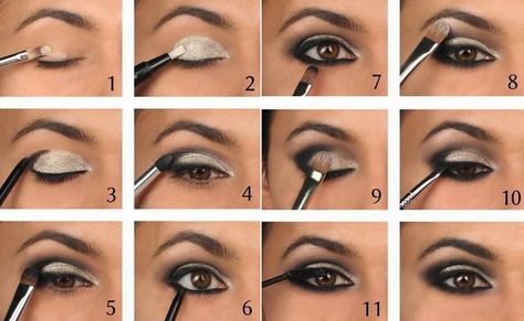 11-steps-quick-and-easy-tutorial-smokey-eye-makeup Machiaj Smokey Eyes, Makeup Hooded Eyes, Smokey Eyes Tutorial, Smoky Eye Makeup Tutorial, Cute Eyeshadow Looks, Eyeshadow For Blue Eyes, Makeup Hacks Beauty Secrets, Smokey Eye Tutorial, Smokey Eye Makeup Tutorial