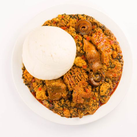 Semovita and Egusi Soup - Flour Mills of Nigeria Egusi Soup Nigerian Food, African Stickers, Dishes Photography, Nigerian Soups, Naija Food, Egusi Soup, Fresno Peppers, Nigeria Food, Beef Tripe