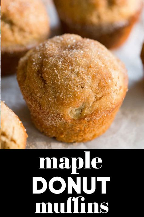 Popover Recipes, Cider Muffins, Apple Cider Muffins, Maple Muffins, Cinnamon Sugar Muffins, Maple Donuts, Apple Muffin Recipes, Maple Recipes, Maple Syrup Recipes