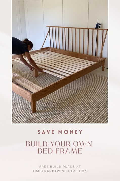 Mid Century Bed Frame Diy, King Bed Frame Minimalist, Build Your Own Bedframe, Wooden Bed Frame Ideas Diy, Platform Bed Plans King Size, Basic Bed Frame Diy, King Size Wooden Bed Frame, Queen Bed Frame Boho, 2023 Bed Frame