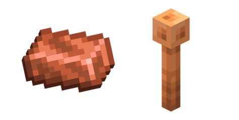 A Lightning Rod is a block that is used to divert lightning strikes and can be obtained from Copper Ingots. The game Minecraft cursor and pixel pointer! Minecraft Copper Palette, Minecraft Copper Ideas, Lightning Rod Minecraft, Minecraft Lightning Rod, Minecraft Copper Statue, Minecraft Copper, Minecraft Pickaxe Statue, Epic Costumes, Copper Rod