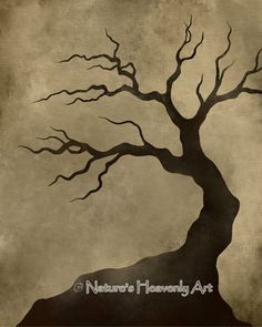 Tree Silhouette on Pinterest Spooky Branches, Scary Tree, Haunted Tree, Brown Wall Decor, Tree Outline, Crooked Tree, Bare Trees, Tree Stencil, Spooky Trees