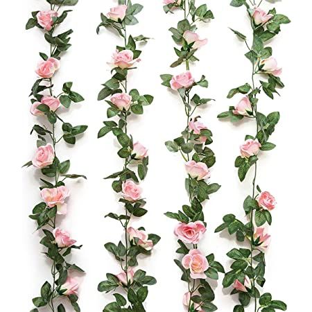 Amazon.com: Yebazy 2PCS(15FT) Fake Rose Vine Garland Artificial Flowers Plants for Hotel Wedding Home Party Garden Craft Art Decor (Pink): Kitchen & Dining Vine Garland, Rose Vine, Party Garden, Craft Art, Home Party, Artificial Flowers, Vines, Art Decor, Roses