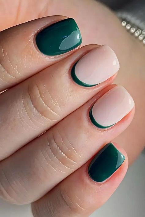 25 Unique and Modern Reverse French Nail Designs That Redefine Elegance | Polish and Pearls Reverse French Tip, Reverse French Nails, Reverse French Manicure, Reverse French, Half Moon Nails, Unique Nail Art, Square Nail Designs, Moon Nails, Green Tips