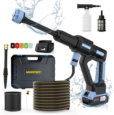 MAXIPACT Cordless Pressure Washer, Portable Pressure Washer with Display, Max 1000PSI, 3 Speed Adjustment, Electric Cordless Power Washer with 6 in 1 Nozzle, Battery Pressure Washer for Car Garden #PressureWasherNewReleases #PressureWasher #MAXIPACTCordlessPressureWasher #MAXIPACT #CordlessPressureWasher #PortablePressureWasher #CordlessPowerWasher Clean Windows, Washer Cleaner, Power Tool Storage, Watering Plants, Pressure Washers, Garden Power Tools, Fast Cleaning, Car Washer, Household Tools