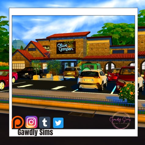 Sims 4 Olive Garden, Sims 4 Dine Out Restaurant, Sims 4 Bulk Cc, Sims 4 Functional Restaurants, Sims 4 Cc Restaurant Lot, Sims 4 Lots Restaurant, Grill Cc Sims 4, Restaurants Sims 4, Sims 4 Restaurant Cc Patreon