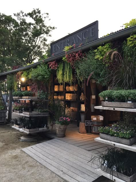 Small Garden Center Ideas, Plant Shop Exterior, Garden Shop Display, Mobile Plant Shop, Garden Bakery, Fall Aesthetic Decor, Fall Room Inspiration, Coffee Shop Garden, Cafe Plants