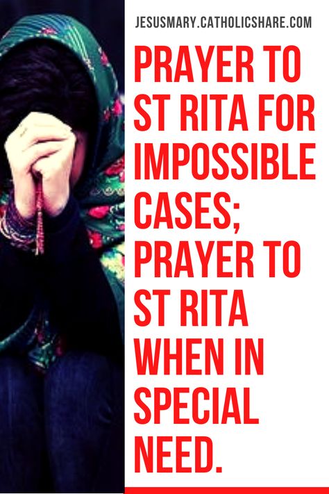 St Rita Novena Prayer, Saint Rita Of Cascia Prayer, St Monica Prayer, Prayer To St Rita, Financial Prayers, St Rita Of Cascia, Catholic Prayers Daily, St. Rita, Healing Prayers