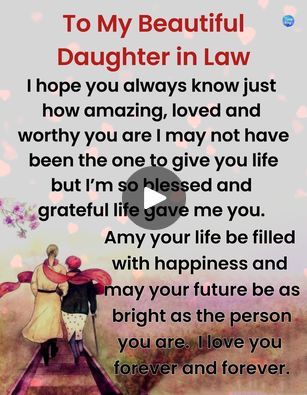 7K views · 68 reactions | To My Beatiful Daughter in Law | To My Beatiful Daughter in Law | By Happy LivingFacebook Prayers For Daughter In Law, Happy Birthday To My Daughter In Law, Daughter In Law Quotes Love, Happy Birthday Daughter In Law, Daughter In Law Quotes, Prayer For Daughter, Happy 3rd Anniversary, Wedding Day Quotes, Rock Quotes