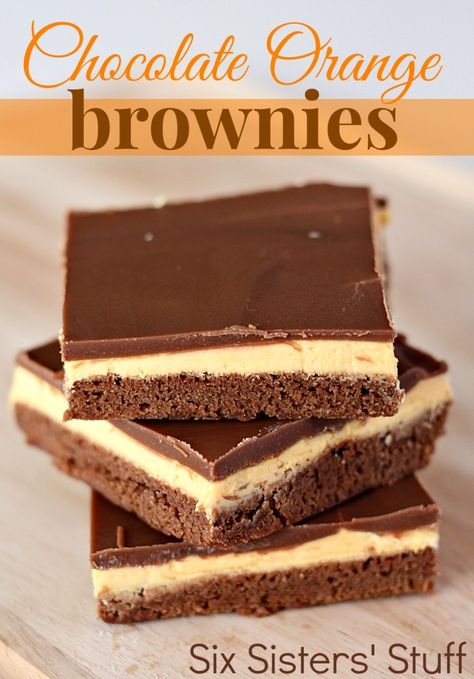 Chocolate Orange Brownies from SixSistersStuff.com. Seriously melt in your mouth! #brownies #dessert Chocolate Orange Brownies, Coconut Food, Orange Brownies, Best Brownie Recipe, Chocolate Meringue, Brownies Chocolate, Six Sisters Stuff, Banana Cupcakes, Six Sisters