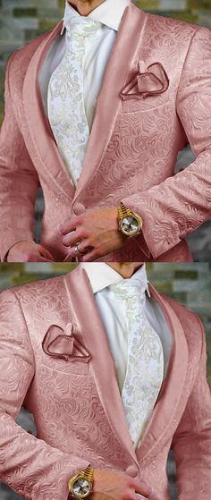 Rose Gold Wedding Suits Men, Rose Gold Groom Suit, Mauve Suits For Men Wedding, Tuxedo For Men Wedding Rose Gold, Rose Gold Suit Men, Pink Tuxedo Men, Groom Blazer, Suits For Men Stylish, Italy Outfits Men