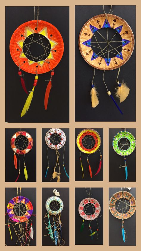 Dream catchers- 6th grade Native American Art Projects, Dream Catcher For Kids, Easter Centerpiece Ideas, Table Decorations Ideas, Easter Board, Dream Catcher Art, Native American Heritage Month, Dream Catcher Native American, Easter Centerpiece