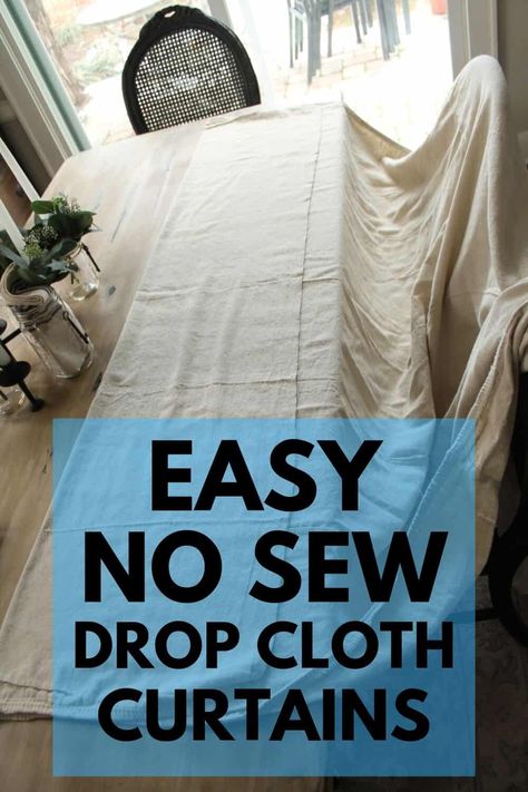 Diy Drop Cloth Curtains, Drop Cloth Ideas, Ideas Armario, Diy Drapes, Drop Cloth Projects, Curtain Tutorial, Cloth Projects, Sewing Curtains, Cloth Curtains