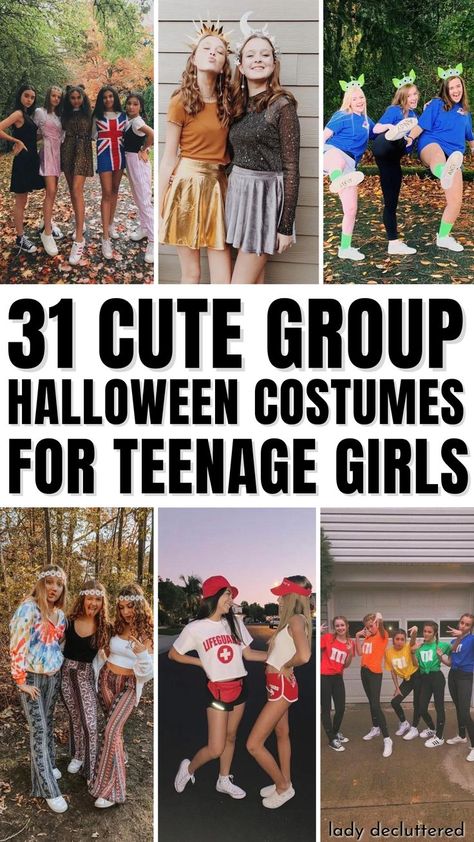 31 Cute Group Halloween Costumes for Teenage Girls Halloween Costumes 11 Girl, Teenage Group Halloween Costumes, Halloween Costume For 10 Year Girl, Cute Holloween Costumes For Teen Girl, Halloween Costumes For 9 Yr, Middle School Group Halloween Costumes, Costumes For Middle Schoolers, Halloween Costumes 12-13, Funny Girls Halloween Costumes