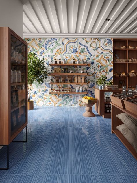 Ceramiche Refin references Mediterranean design in Riflessi tiles Mediterranean Flooring, Amazing Interiors, Mediterranean Interior Design, Creative Tile, Mediterranean Interior, Home Decor Aesthetic, Aesthetic Home Decor, Mediterranean Design, Traditional Tile