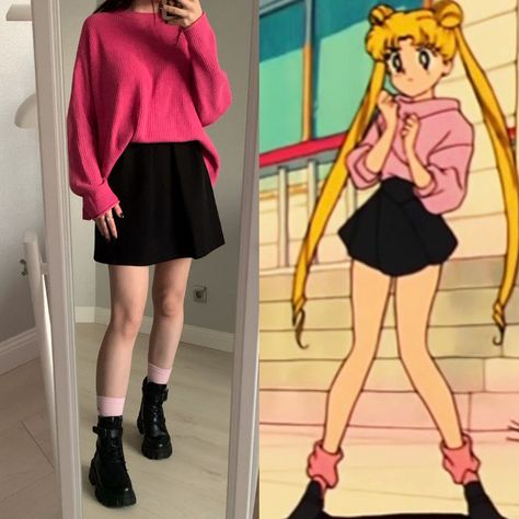 Sailor Skirt Outfit, Sailor Moon Outfit Inspired, Anime Outfit Inspiration, Sailor Moon Outfit Ideas, Sailor Moon Inspired Outfits, Moon Outfits, Moon Tiara, Moon Outfit, Sailor Moon Background