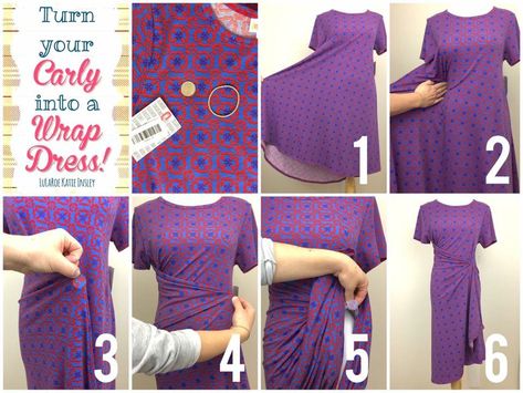 ⭐Tips & Tricks Tuesday⭐ Wear your Carly as a wrap dress!  Supplies: Carly, hairband, quarter Carly Dress Lularoe Styling, Lularoe Carly Styling, Lula Roe, Lularoe Carly Dress, Lularoe Carly, Lularoe Styling, Lula Roe Outfits, Clothing Hacks, Lularoe Leggings