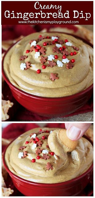 Creamy Gingerbread Dip ~ a quick, easy, and tasty way to enjoy that classic gingerbread spice! #gingerbread #Christmas #Christmasdip www.thekitchenismyplayground.com Dip Recipes For Christmas, Dip For Gingerbread Cookies, Holiday Cream Cheese Dip, Christmas Sweet Dips For Parties, Christmas Cream Cheese Dip, Winter Dip Recipes, Gingerbread Food Ideas, Easy Christmas Apps, Easy Christmas Dips