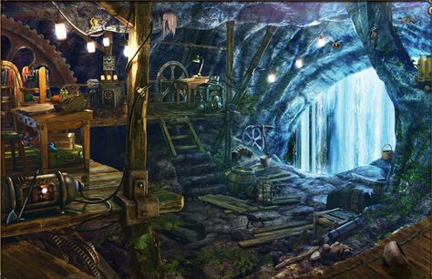 what's behind the waterfall? :) Behind Waterfall, Waterfall Background, Waterfall House, Fantasy Mermaids, Minecraft Medieval, Cave House, The Cave, Inner World, Light Of The World