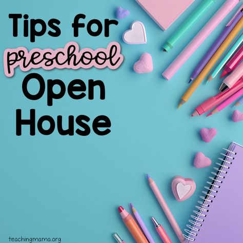 My top tips for your preschool open house! Preschool Enrollment Ideas Open House, Opening A Preschool, Open House For Preschool Ideas, Preschool Open House Activities, Daycare Open House Ideas, Open House Preschool, Preschool Open House Ideas, Open House Kindergarten, Preschool Open House