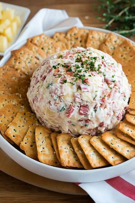 Creamed Chipped Beef Cheese Ball 9 Cheese All With Chipped Beef, Chipped Beef Cream Cheese Ball, Corned Beef Cream Cheese Ball, Budding Cheese Ball, Cheese Ball Recipes Chipped Beef, Chipped Beef Ball Recipe, Beef Chip Cheese Ball, Chipped Beef Cheese Ball Recipes Easy, Cream Cheese And Dried Beef Cheese Ball