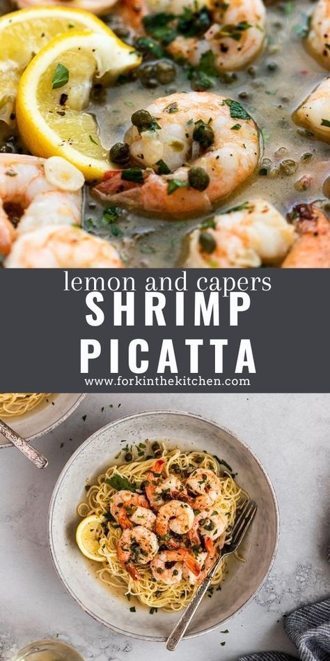 Shrimp Pasta With Capers, Shrimp Capers Pasta, Shrimp With Lemon Caper Sauce, Shrimp And Capers Recipes, Shrimp Scampi With Capers, Shrimp And Capers Pasta, Fancy Shrimp Dinner, Lemon Caper Shrimp Pasta, Shrimp Piccata Pasta