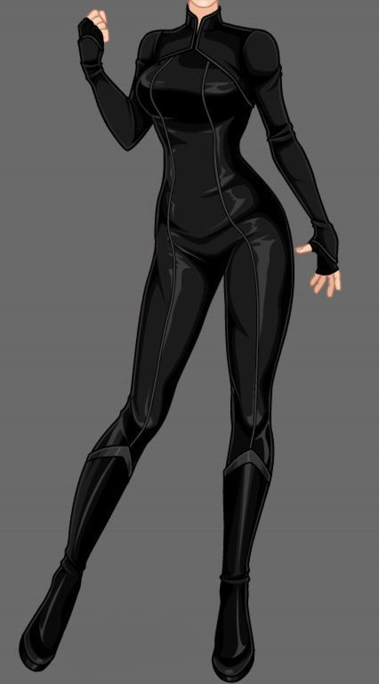 Spy Uniform Female, Stealth Costume Design, Black Super Hero Suit Female, Black Hero Suit Female, Hero Costumes Design Female Black, Stealth Suit Female, Spy Suit Female, Black Spy Outfit Women, Spy Outfit Drawing