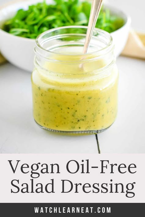 Fat Free Salad Dressing Recipe, Fat Free Salad Dressing, Salad Dressing Homemade, Low Fat Salad Dressing, Sugar Free Salad Dressing, Vegan Salad Dressing Recipes, Lemon Salad Dressings, Oil Free Salad Dressing, Lemon Vinaigrette Dressing