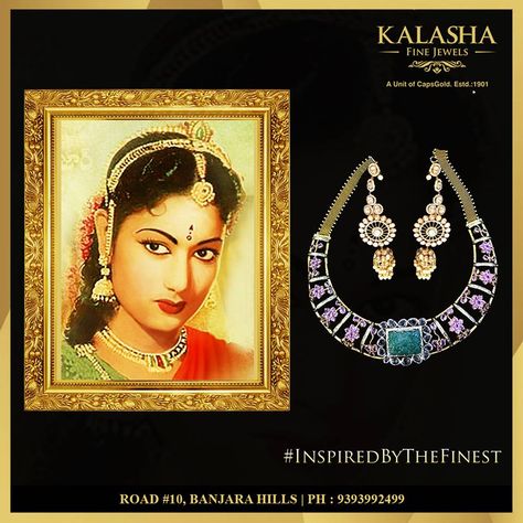 #InspiredByTheFinest Jewellery like that of the #Mahanati Magnificent, quintessential and perfect!  Get inspired by the best, finest and a timeless beauty!  Kalasha Fine Jewels  #KalashFineJewels #Hyderabad #DesignerJewellery #Jewellery Wedding Jewellery, Fine Jewels, Hyderabad, Timeless Beauty, Get Inspired, See Photo, Gemstone Jewelry, Wedding Jewelry, Jewelry Design