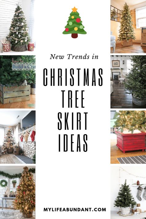 Start getting into the Christmas Spirit now with these Christmas Tree Skirt Ideas! New and exciting trends to use in your holiday decor. #christmasdecor via @tammy1999 Ideas For Tree Skirts, Christmas Tree Skirt Alternative, Christmas Tree Skirts Ideas, Tree Skirt Alternative, Christmas Tree Skirt Ideas, Tree Skirt Ideas, Burlap Tree Skirt, Burlap Trees, Skirt Ideas