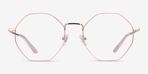 Pink Glasses Frames, Glasses Frames For Girl, Gold Frame Glasses, Unique Glasses Frames, Pretty Glasses, Rose Gold Glasses, Classy Glasses, Specs Frame, Glasses Trends