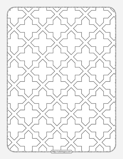 Free Printable Geometric Pattern 032 1 Geometric Pattern Stencil, Easy Geometric Patterns, Colouring Patterns Geometric Coloring Pages, Embroidery Stencils Free Printable, Geometric Stencil Patterns, Islamic Patterns Geometric, Tessellation Pattern, Geometric Patterns Drawing, Basic Art Techniques