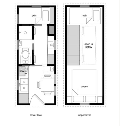 8x20 13 Tiny House Trailer Plans, Unique Small House Plans, Tiny Home Plans, Loft Layout, Tiny House Designs, Loft Floor Plans, Guest House Plans, Tiny House Bedroom, Tiny House Storage