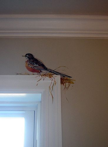 Robin | Flickr - Photo Sharing! Koti Diy, Mural Art, Design Case, Birds Painting, Wall Paint, Bird Lovers, Bird Art, Design Interior, Decorative Painting