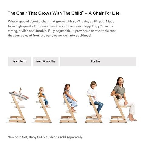 Tripp Trapp High Chair, Tripp Trapp Chair, Convertible Chair, Stokke Tripp Trapp, Classic Cushions, Tripp Trapp, Toddler Chair, Baby High Chair, Children's Rights