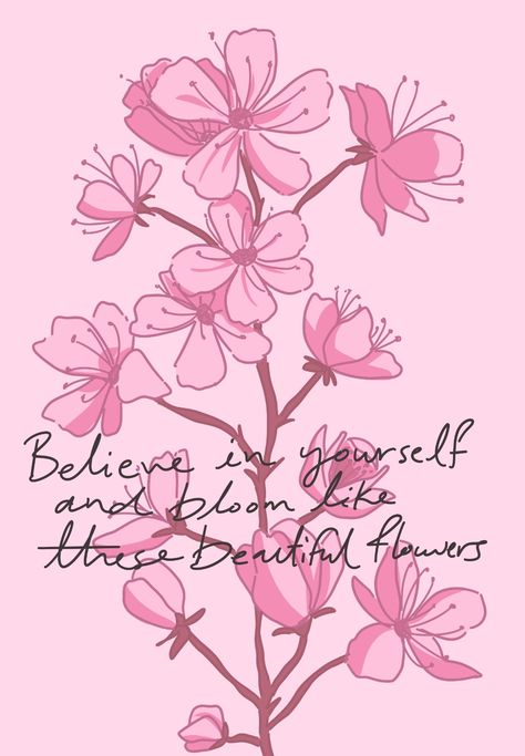 #selflove #selfcare #selftrust #phonewallpaper #wallpaper #springwallpaper #digitalillustration #cherryblossomillustration #sakuraillustration Cherry Blossom Quotes, Blossom Quotes, Easy Flowers, Cherry Blossoms Illustration, Cherry Blossom Wallpaper, Sakura Flower, Drawing Process, Spring Wallpaper, Flower Quotes