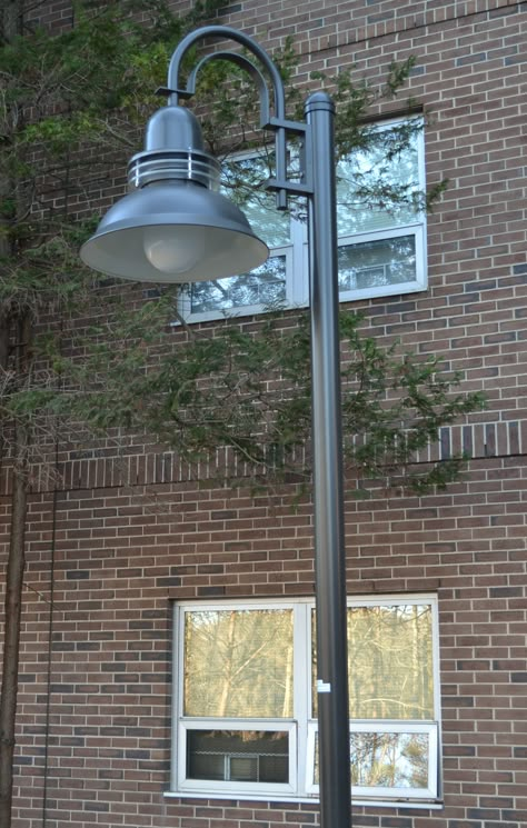 Post Mount Lights Keep University Campus Safe After Dark | Inspiration | Barn Light Electric Lamp Post Ideas, Poles For Outdoor Lights, Street Lamp Post, Deck Post Lights, Solar Lamp Post, Solar Post Lights, Outdoor Solar Lamps, Solar Light Crafts, Barn Light Electric