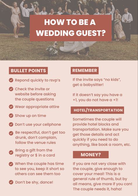 Plus One Wedding Etiquette, Wedding Etiquette For Guests, Wedding Guest Etiquette, Event Planning Career, Etiquette And Manners, Wedding Etiquette, Couple Questions, Career Tips, Future Wedding Plans