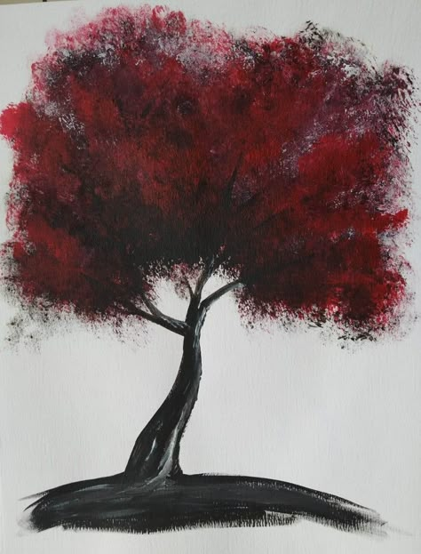 Black White And Red Paintings, Red Canvas Painting Ideas Easy, Black And Red Painting Ideas, Red Monochromatic Painting, Red And Black Paintings, Red Painting Ideas, Black And Red Painting, Black And Red Art, Red Paintings